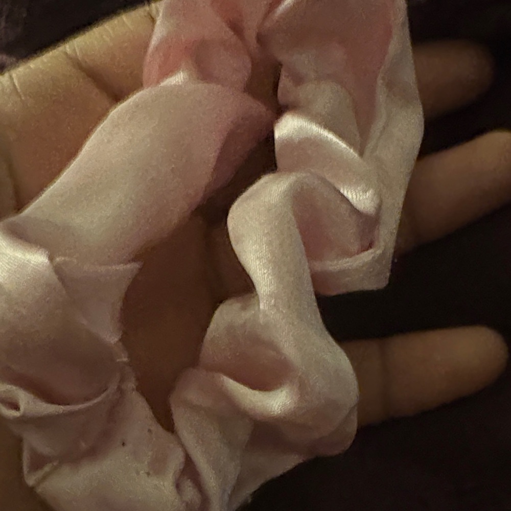 Elegant Pink Satin Scrunchie